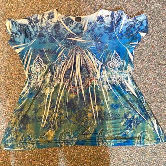 Faded Glory Tops - Faded Glory 3X (22w-24w) Women's Stretch Knit Short Sleeve Blouse